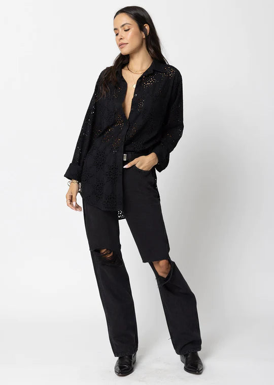 The Eyelet Favorite Shirt - Black