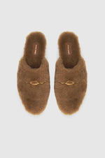 Shearling Mules - Camel