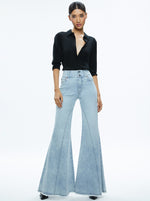 Beautiful Seamed Wide Leg Jean - Bleached