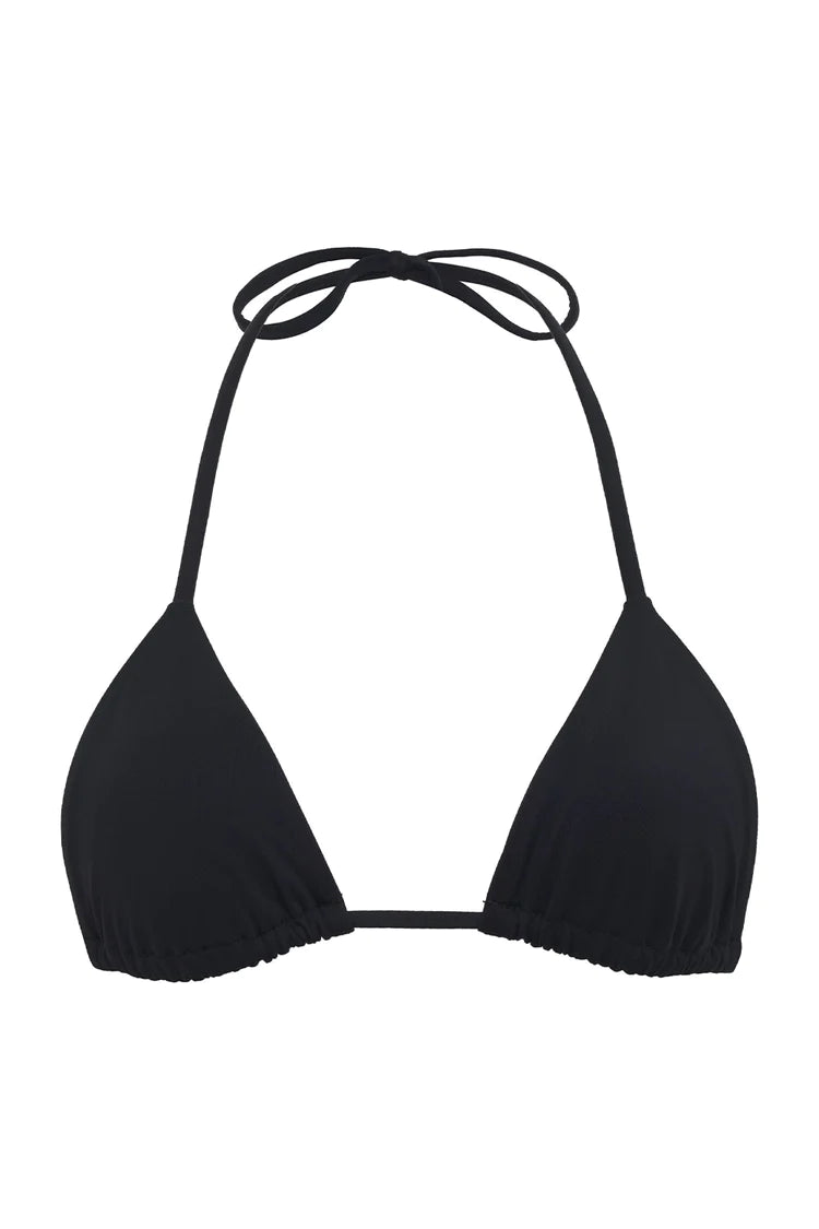 Nick String Triangle Bikini Top - Black