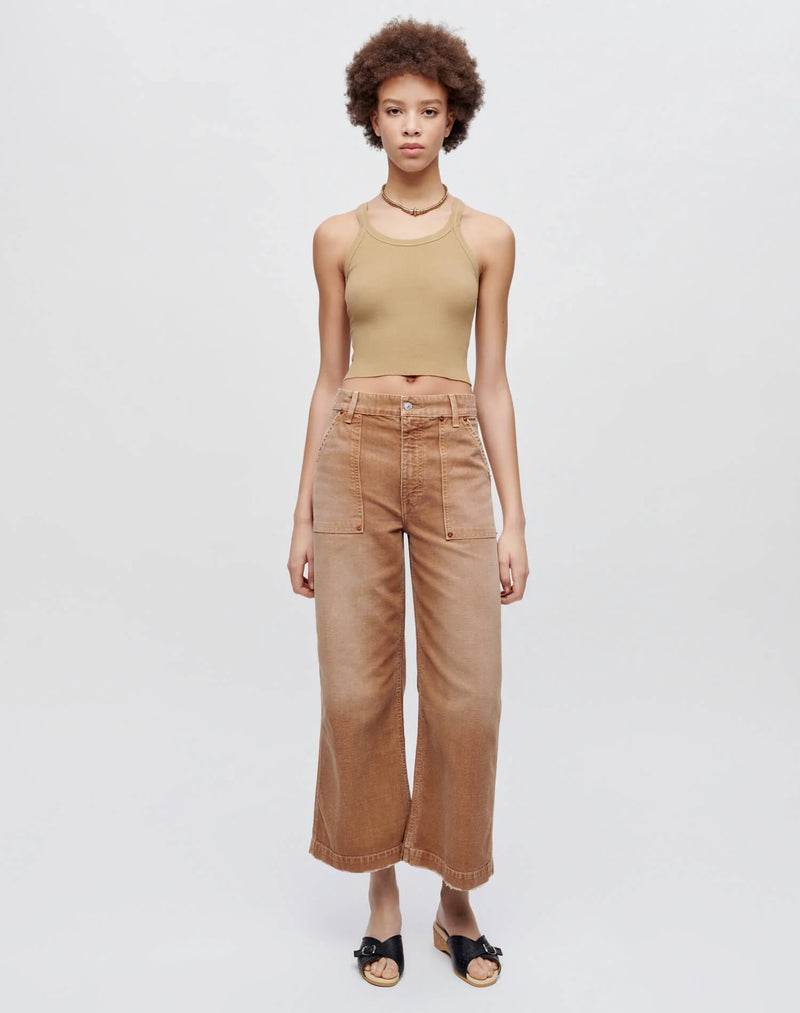 RE/DONE X Hanes Cropped Ribbed Tank