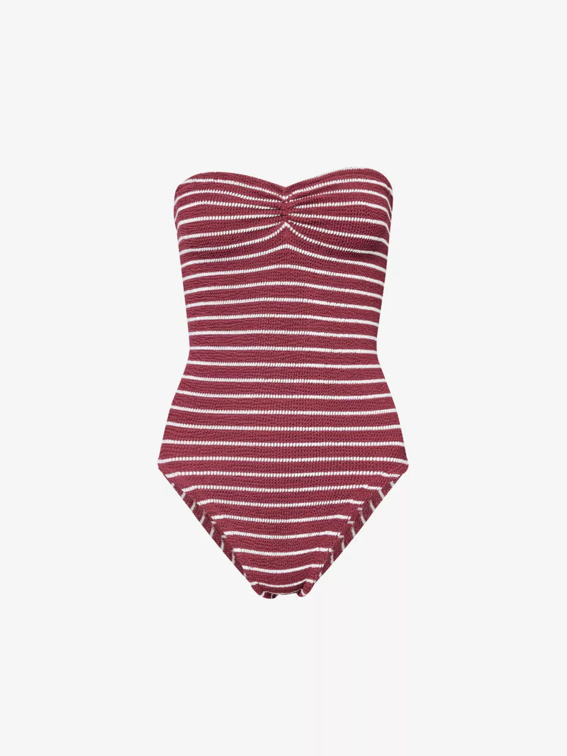 Brooke One Piece Swim - Wine/White