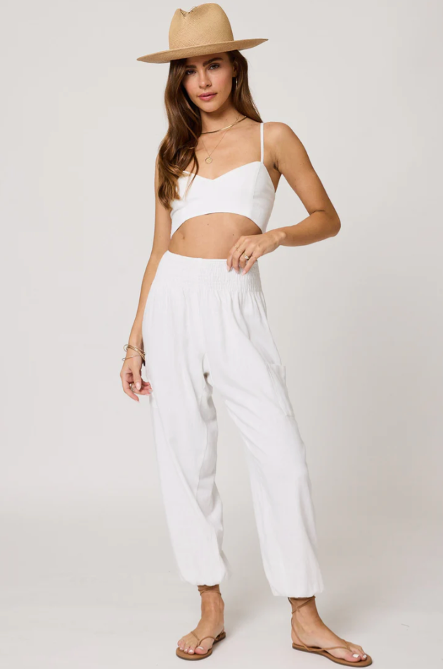 Easy Cargo Beach Pant - White