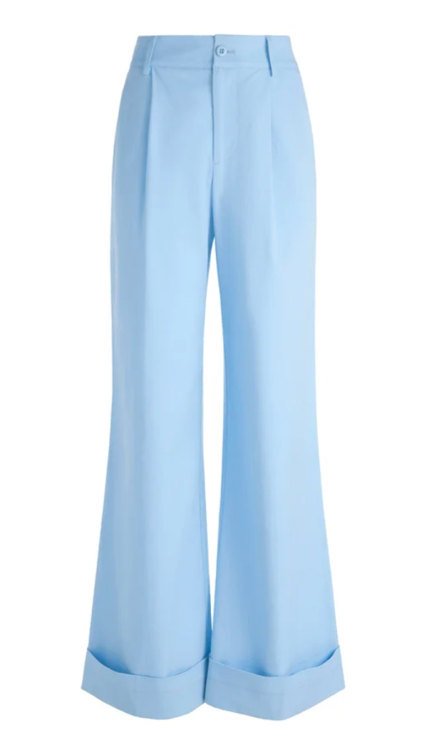 Tomasa High Rise Cuff Pant - mineral blue