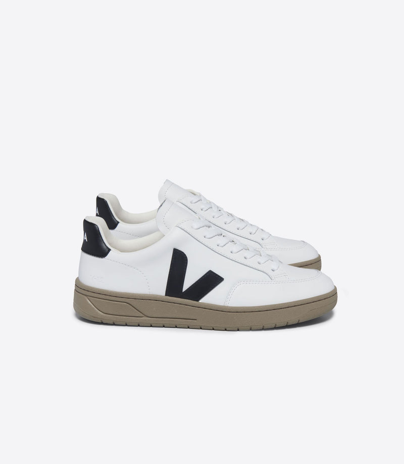 V-12 Leather Dune Sneaker - White/Black