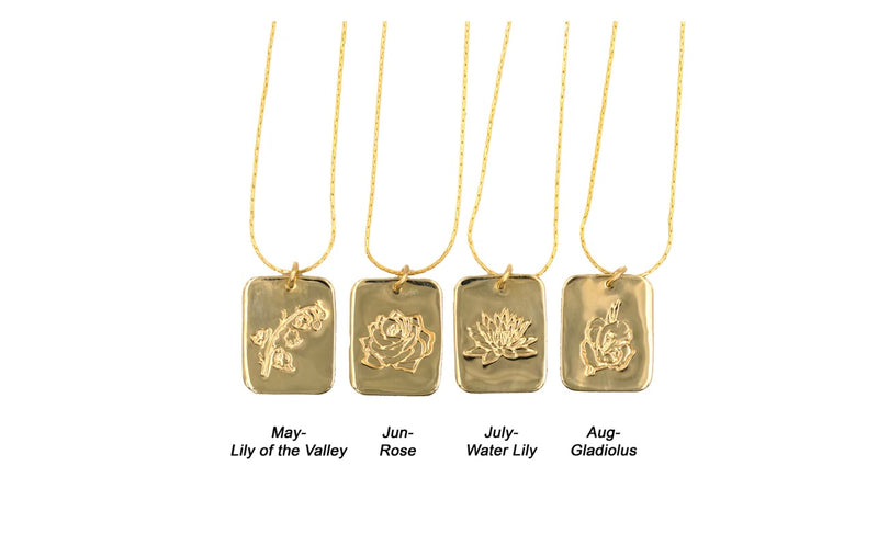 Gold Filled Birth Flower Necklace